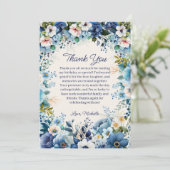 Marineblau Weiß Blumen Geburtstag Danke schön (Stehend Vorderseite)