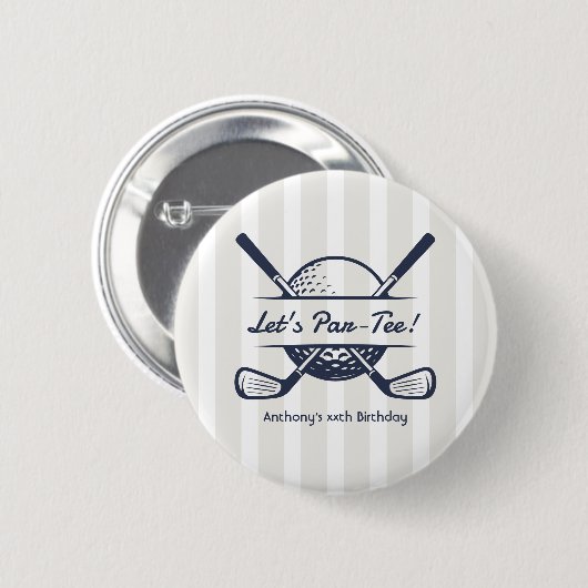 Marineblau, Weiß & Cloud Dancer Vornehme Golf-Part Button (Vorne & Hinten)