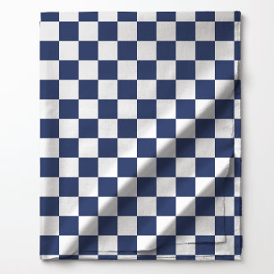 Marineblau-weiß kariertes Muster Stoff
