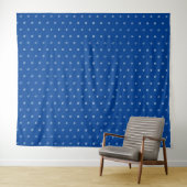 Marineblau-weißer-Davidstern-Musterhintergrund Wandteppich (Beispiel (Horizontal))
