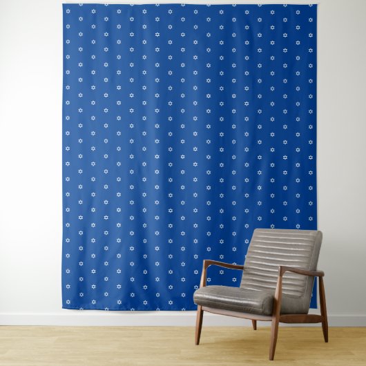 Marineblau-weißer-Davidstern-Musterhintergrund Wandteppich (Beispiel)