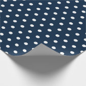 Marineblau | White Polka Dot Geschenkpapier (Ecke)