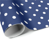 Marineblau | White Polka Dot Wrapping Paper Geschenkpapier (Rolleneckpunkt)
