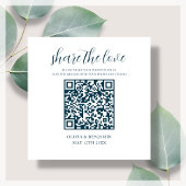 Marineblau | White Share - Liebe QR-Code Begleitkarte