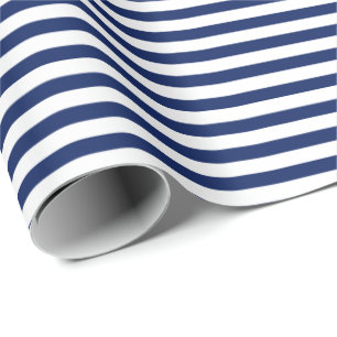 Marineblau   Whitepaper zum Abpacken von Streifen Geschenkpapier