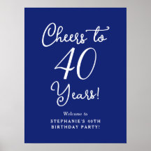 Marineblau zum 40-jährigen Geburtstag Willkommen