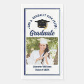 Marineblaue Abschlussfoto-Personalierte Abschlussf Serviette (Vorderseite)