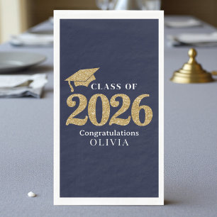 Marineblaue Abschlussklasse 2026 Serviette