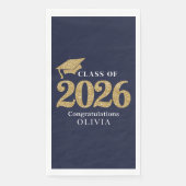 Marineblaue Abschlussklasse 2026 Serviette (Vorderseite)