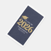 Marineblaue Abschlussklasse 2026 Serviette (Ecke)