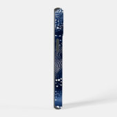 Marineblaue Abstraktion iPhone 15 Hülle (Rechte Seite)