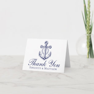 Marineblaue Anker-Hochzeit-Dankeschön Dankeskarte