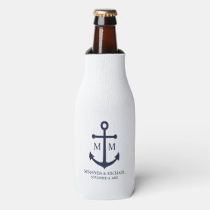Marineblaue Anker-Hochzeit Flaschenkühler
