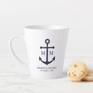 Marineblaue Anker-Hochzeit Milchtasse