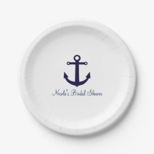 Marineblaue Anker Marine Elegante Party-Teller Pappteller
