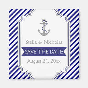 Marineblaue Anker nautische Hochzeit Save the Date Magnet