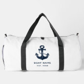 Marineblaue Anker personalisierte Bootsname Duffle Bag (Rückseite)