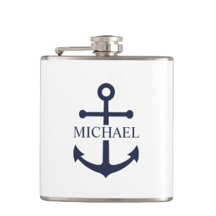 Marineblaue Anker-Personalisierung Flachmann