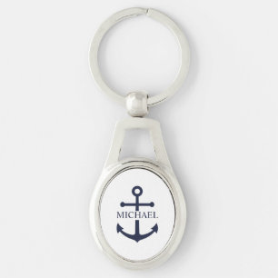 Marineblaue Anker-Personalisierung Schlüsselanhänger
