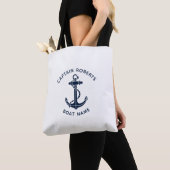Marineblaue Anker-Schiffsführer-Name Benutzerdefin Tasche (Von Nahem)