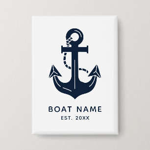 Marineblaue benutzerdefinierte Bootname Button