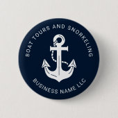 Marineblaue benutzerdefinierte Bootname Button (Vorderseite)