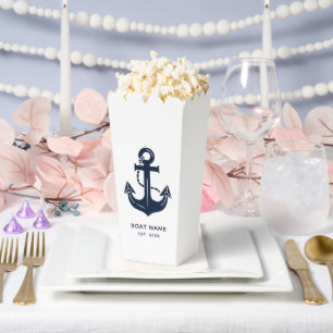 Marineblaue benutzerdefinierte Bootname Geschenkschachtel
