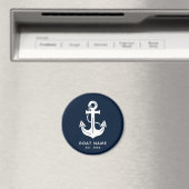Marineblaue benutzerdefinierte Bootname Magnet (In Situ (Geschirrspüler))