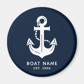 Marineblaue benutzerdefinierte Bootname Magnet (Vorne)