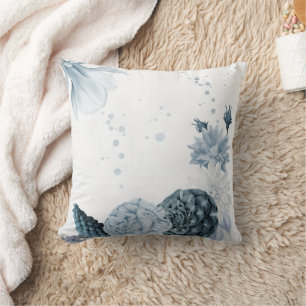 marineblaue Blumen botanisch  Kissen