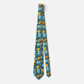 Marineblaue Blumenhochzeit Krawatte (Vorderseite)