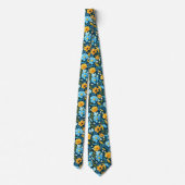 Marineblaue Blumenhochzeit Krawatte (Rückseite)