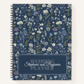 Marineblaue Boho-Botanische Hochzeit Notizblock (Vorderseite)
