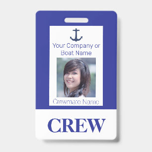Marineblaue Boot oder Yacht Crew Foto ID Abzeichen Ausweis