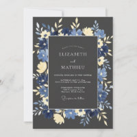 Marineblaue Botanische Lorbeer-Hochzeit