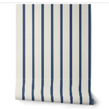 Marineblaue breite Farmhouse-Ticking-Streifen