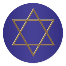 Marineblaue Davidstern-Aufkleber mit Gold