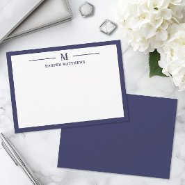 Marineblaue einfache klassische personalisierte Sc Mitteilungskarte