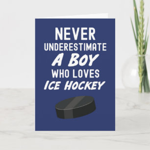 Marineblaue Eishockeykarten für Jungen Kinder Spie Karte