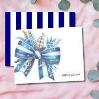Marineblaue elegante große Bogen-Dankes-Notizkarte