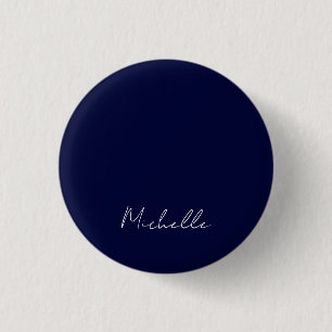 Marineblaue Farbe Schlichte Moderne Eigener Name K Button