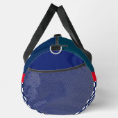 Marineblaue Farbkombination und Punkte Duffle Bag (Rechts)