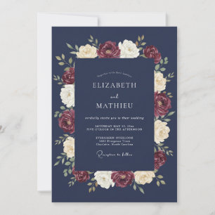Marineblaue formelle Winterhochzeit Einladung