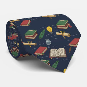 Marineblaue Gelehrtenbibliothek Krawatte