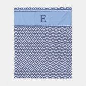 Marineblaue geometrische Chevron-Monogramm-Design Fleecedecke (Vorderseite)