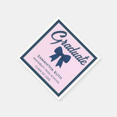 Marineblaue Gingham-Schleifen-Abschlussfeier Serviette (Ecke)