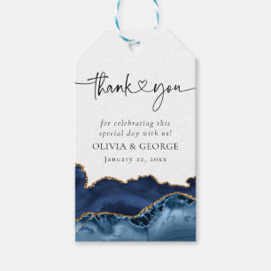 Marineblaue Gold-Achat-Hochzeits-Dankeschön-Anhäng Geschenkanhänger