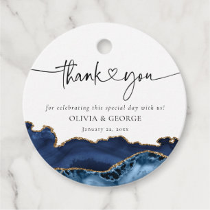 Marineblaue Gold-Achat-Hochzeits-Dankeschön-Anhäng Geschenkanhänger