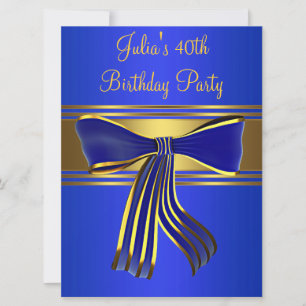 Marineblaue Goldene Damen 40. Geburtstagsfeier Einladung