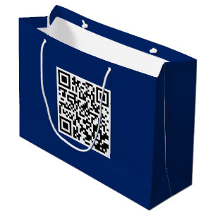 Marineblaue große benutzerdefinierte Tasche QR-Cod Geschenktüte